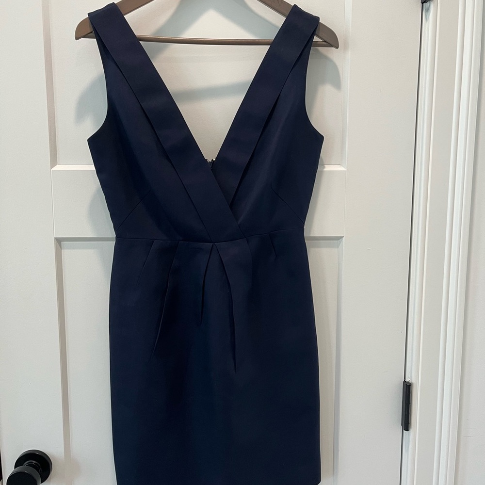 J. Crew Deep Blue V-Neck Mini Dress